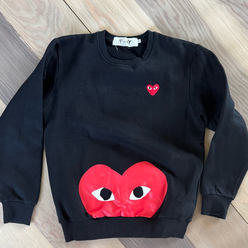 Black comme de garçon play sweatshirt